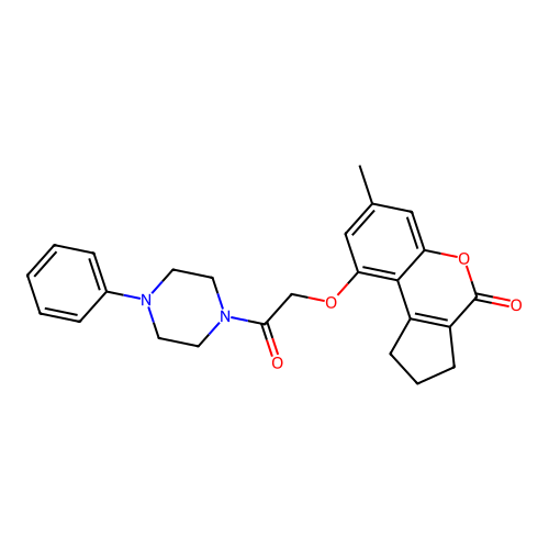 7-methyl-9-(2-oxo-2-(4-phenylpiperazin-1-yl)ethoxy)-2,3-dihydrocyclopenta[c]chromen-4(1H)-one structure