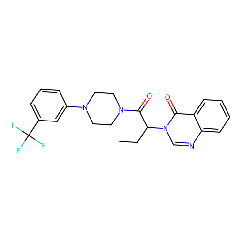 3-[1-oxo-1-[4-[3-(trifluoromethyl)phenyl]piperazin-1-yl]butan-2-yl]quinazolin-4-one structure