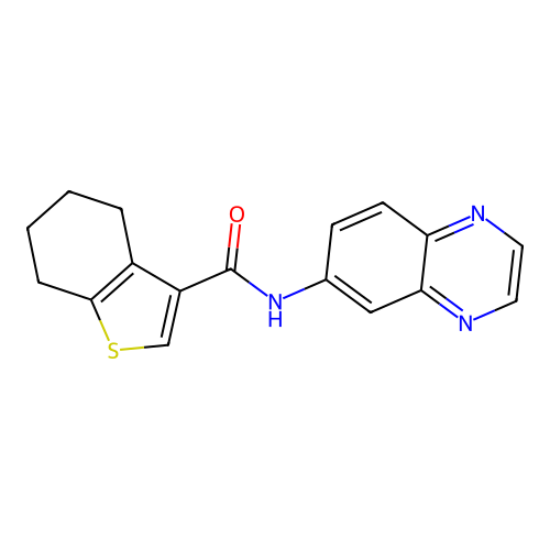 N-quinoxalin-6-yl-4,5,6,7-tetrahydro-1-benzothiophene-3-carboxamide structure