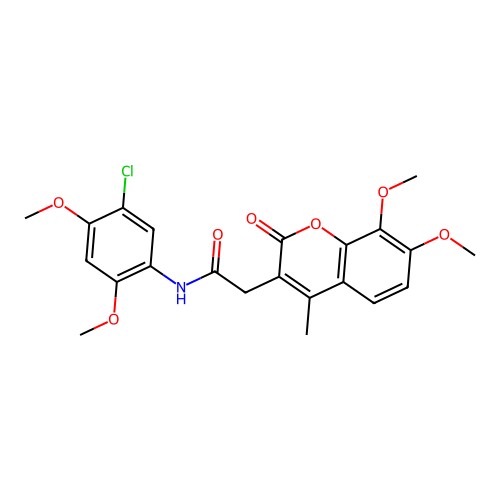 N-(5-chloro-2,4-dimethoxyphenyl)-2-(7,8-dimethoxy-4-methyl-2-oxo-2H-chromen-3-yl)acetamide structure