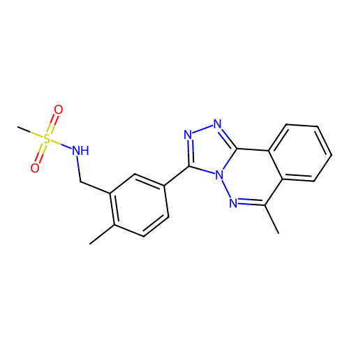 N-(2-methyl-5-(6-methyl-[1,2,4]triazolo[3,4-a]phthalazin-3-yl)benzyl)methanesulfonamide structure