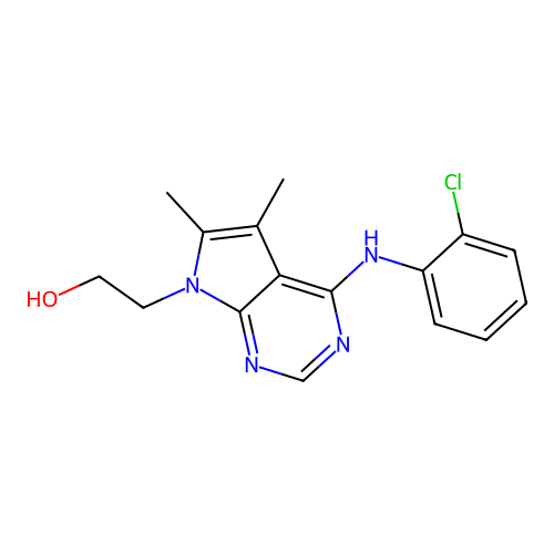 2-[4-(2-chloroanilino)-5,6-dimethylpyrrolo[2,3-d]pyrimidin-7-yl]ethanol structure