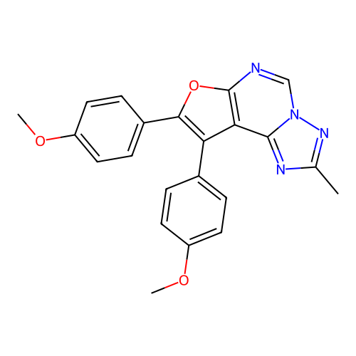 8,9-Bis(4-methoxyphenyl)-2-methylfuro[3,2-e][1,2,4]triazolo[1,5-c]pyrimidine structure