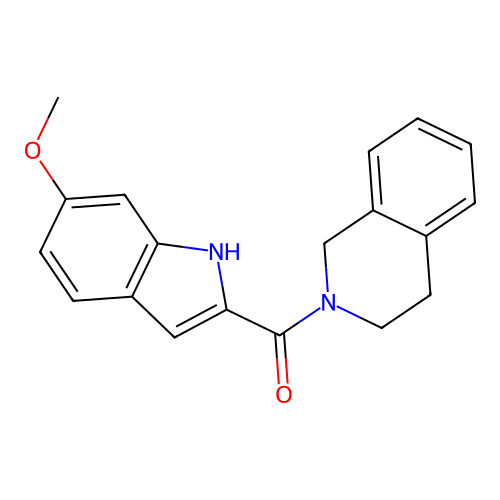 3,4-dihydro-1H-isoquinolin-2-yl-(6-methoxy-1H-indol-2-yl)methanone structure