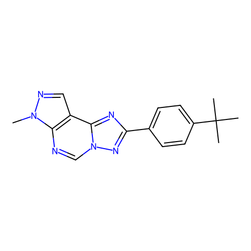 2-(4-(tert-butyl)phenyl)-7-methyl-7H-pyrazolo[4,3-e][1,2,4]triazolo[1,5-c]pyrimidine structure