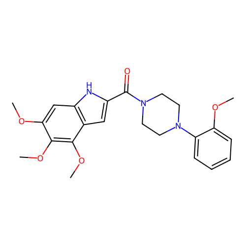 (4-(2-methoxyphenyl)piperazin-1-yl)(4,5,6-trimethoxy-1H-indol-2-yl)methanone structure