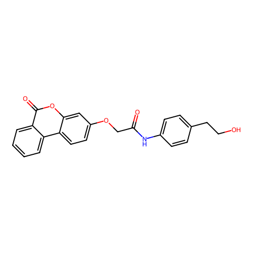 N-(4-(2-hydroxyethyl)phenyl)-2-((6-oxo-6H-benzo[c]chromen-3-yl)oxy)acetamide structure