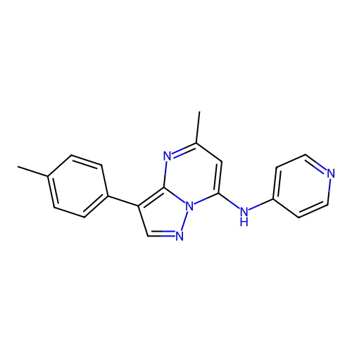 N-[5-methyl-3-(4-methylphenyl)pyrazolo[1,5-a]pyrimidin-7-yl]pyridin-4-amine structure
