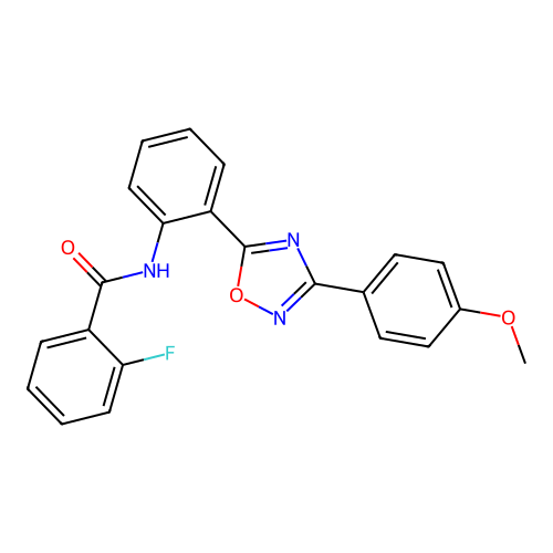 2-fluoro-N-[2-[3-(4-methoxyphenyl)-1,2,4-oxadiazol-5-yl]phenyl]benzamide structure