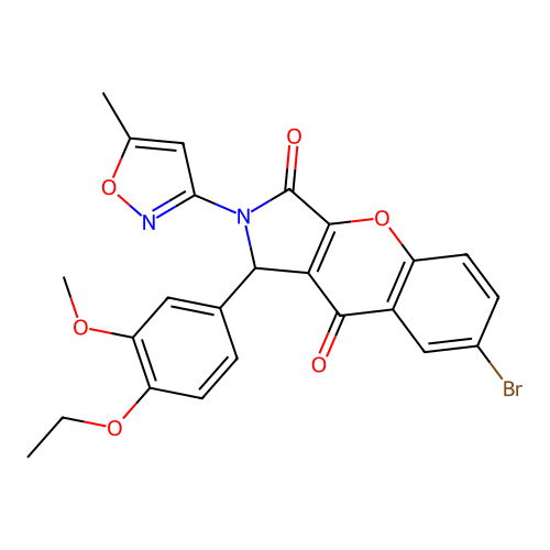 7-bromo-1-(4-ethoxy-3-methoxyphenyl)-2-(5-methyl-1,2-oxazol-3-yl)-1,2-dihydrochromeno[2,3-c]pyrrole-3,9-dione structure