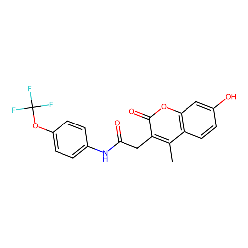 2-(7-hydroxy-4-methyl-2-oxo-2H-chromen-3-yl)-N-(4-(trifluoromethoxy)phenyl)acetamide structure