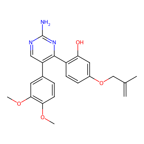 2-(2-Amino-5-(3,4-dimethoxyphenyl)pyrimidin-4-yl)-5-((2-methylallyl)oxy)phenol structure