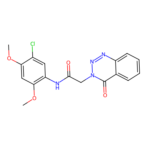 N-(5-chloro-2,4-dimethoxyphenyl)-2-(4-oxo-1,2,3-benzotriazin-3(4H)-yl)acetamide structure