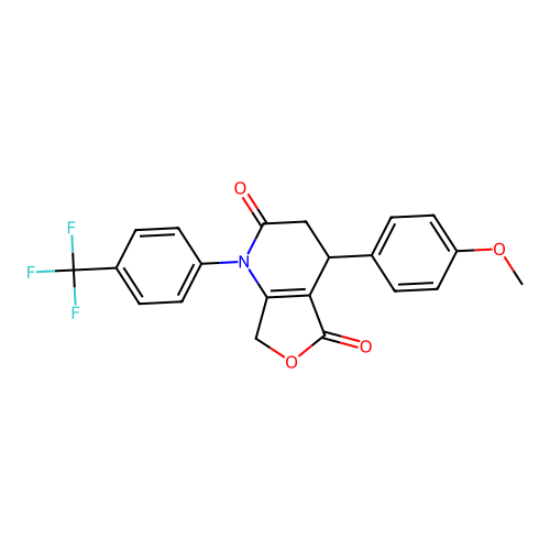 4-(4-methoxyphenyl)-1-(4-(trifluoromethyl)phenyl)-3,4-dihydrofuro[3,4-b]pyridine-2,5(1H,7H)-dione structure