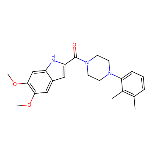 (5,6-dimethoxy-1H-indol-2-yl)(4-(2,3-dimethylphenyl)piperazin-1-yl)methanone structure
