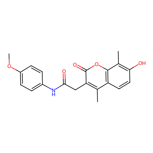 2-(7-hydroxy-4,8-dimethyl-2-oxo-2H-chromen-3-yl)-N-(4-methoxyphenyl)acetamide structure