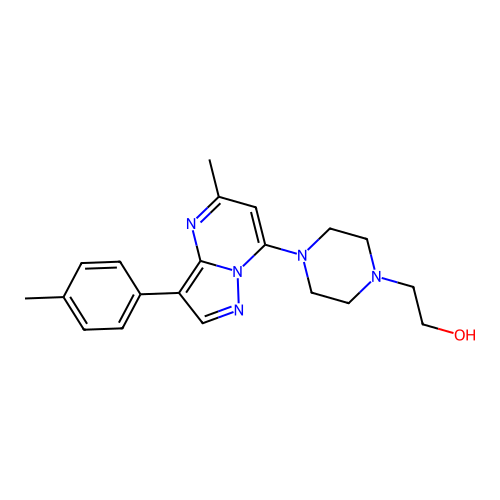 2-(4-(5-Methyl-3-(p-tolyl)pyrazolo[1,5-a]pyrimidin-7-yl)piperazin-1-yl)ethanol structure
