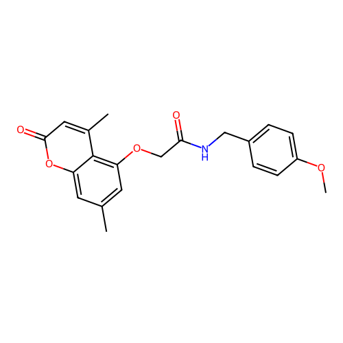 2-((4,7-dimethyl-2-oxo-2H-chromen-5-yl)oxy)-N-(4-methoxybenzyl)acetamide structure