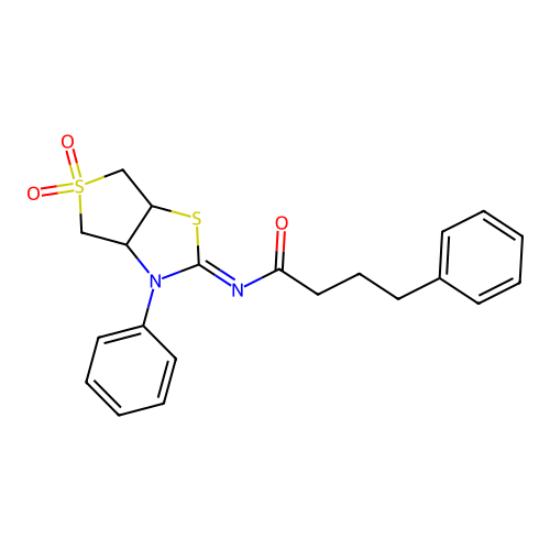 (Z)-N-(5,5-dioxido-3-phenyltetrahydrothieno[3,4-d]thiazol-2(3H)-ylidene)-4-phenylbutanamide structure