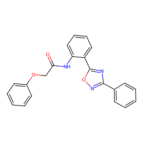 2-phenoxy-N-[2-(3-phenyl-1,2,4-oxadiazol-5-yl)phenyl]acetamide structure