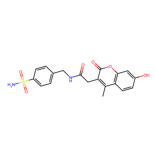 2-(7-hydroxy-4-methyl-2-oxo-2H-chromen-3-yl)-N-(4-sulfamoylbenzyl)acetamide structure