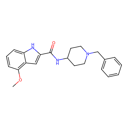 N-(1-benzylpiperidin-4-yl)-4-methoxy-1H-indole-2-carboxamide structure