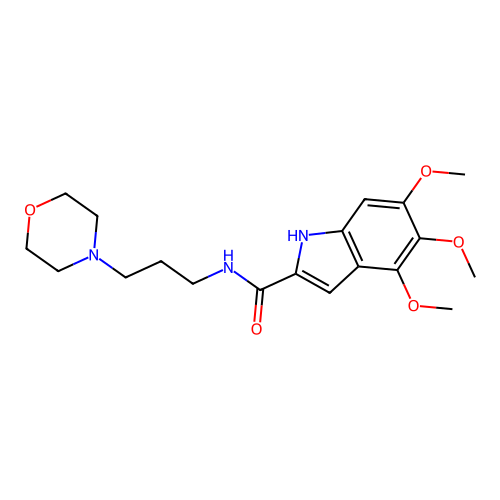 4,5,6-trimethoxy-N-[3-(morpholin-4-yl)propyl]-1H-indole-2-carboxamide structure