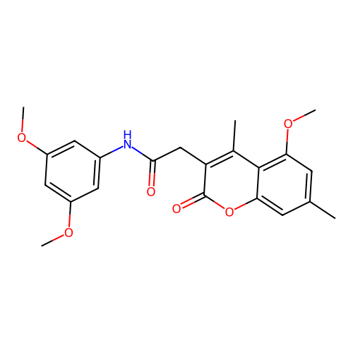 N-(3,5-dimethoxyphenyl)-2-(5-methoxy-4,7-dimethyl-2-oxo-2H-chromen-3-yl)acetamide structure