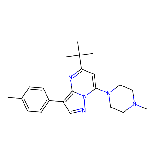 5-(Tert-butyl)-7-(4-methylpiperazin-1-yl)-3-(p-tolyl)pyrazolo[1,5-a]pyrimidine structure