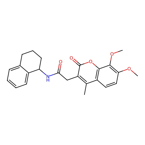 2-(7,8-dimethoxy-4-methyl-2-oxo-2H-chromen-3-yl)-N-(1,2,3,4-tetrahydronaphthalen-1-yl)acetamide structure