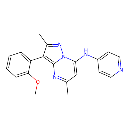 3-(2-methoxyphenyl)-2,5-dimethyl-N-(pyridin-4-yl)pyrazolo[1,5-a]pyrimidin-7-amine structure