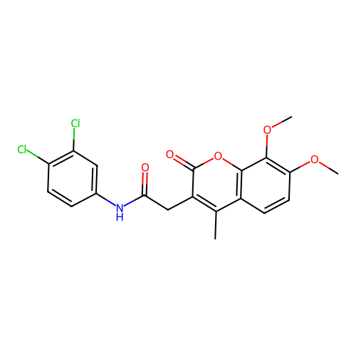N-(3,4-dichlorophenyl)-2-(7,8-dimethoxy-4-methyl-2-oxo-2H-chromen-3-yl)acetamide structure