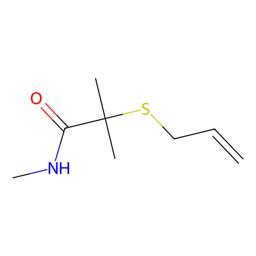 2-(Allylthio)-N,2-dimethylpropionamide structure