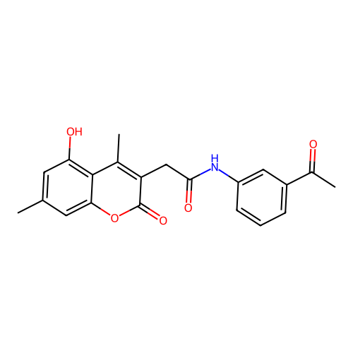 N-(3-acetylphenyl)-2-(5-hydroxy-4,7-dimethyl-2-oxo-2H-chromen-3-yl)acetamide structure