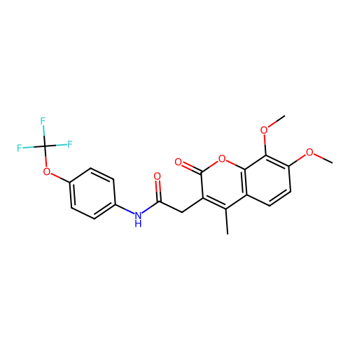2-(7,8-dimethoxy-4-methyl-2-oxo-2H-chromen-3-yl)-N-(4-(trifluoromethoxy)phenyl)acetamide structure