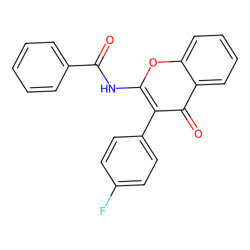 N-(3-(4-fluorophenyl)-4-oxo-4H-chromen-2-yl)benzamide structure