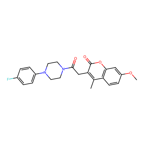 3-(2-(4-(4-fluorophenyl)piperazin-1-yl)-2-oxoethyl)-7-methoxy-4-methyl-2H-chromen-2-one structure