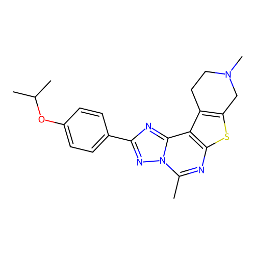 2-(4-isopropoxyphenyl)-5,9-dimethyl-8,9,10,11-tetrahydropyrido[4',3':4,5]thieno[3,2-e][1,2,4]triazolo[1,5-c]pyrimidine structure