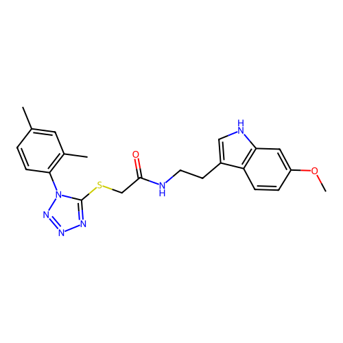 2-{[1-(2,4-dimethylphenyl)-1H-tetrazol-5-yl]sulfanyl}-N-[2-(6-methoxy-1H-indol-3-yl)ethyl]acetamide structure