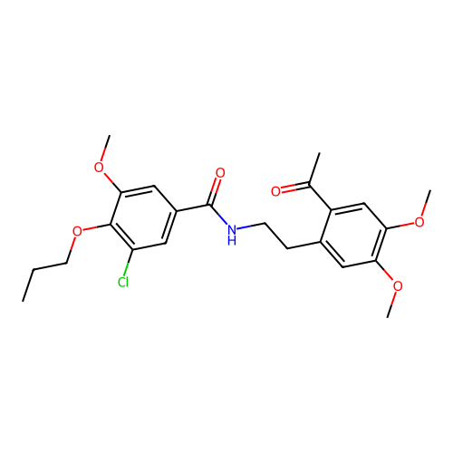 N-[2-(2-acetyl-4,5-dimethoxyphenyl)ethyl]-3-chloro-5-methoxy-4-propoxybenzamide structure