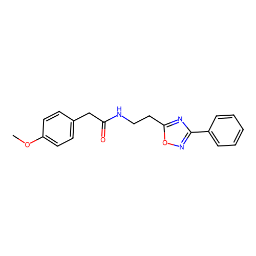 2-(4-methoxyphenyl)-N-[2-(3-phenyl-1,2,4-oxadiazol-5-yl)ethyl]acetamide structure
