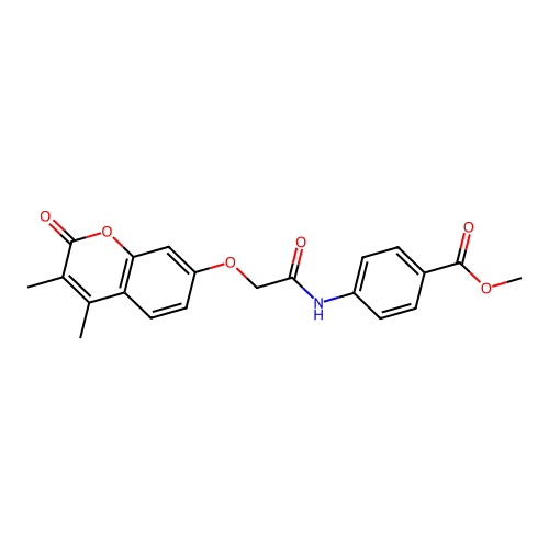 methyl 4-({[(3,4-dimethyl-2-oxo-2H-chromen-7-yl)oxy]acetyl}amino)benzoate structure