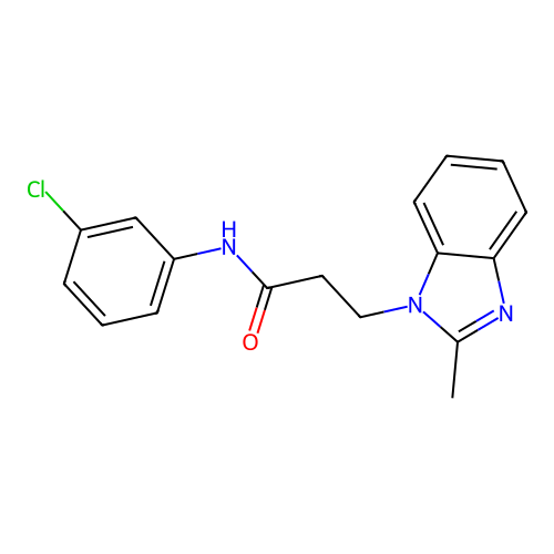 N-(3-chlorophenyl)-3-(2-methyl-1H-benzimidazol-1-yl)propanamide structure