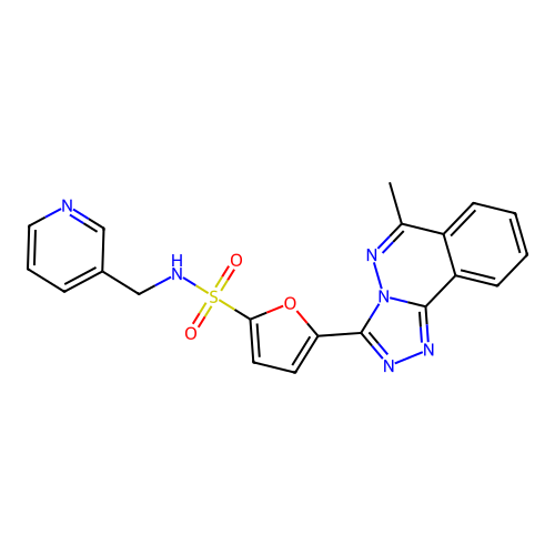 5-(6-methyl-[1,2,4]triazolo[3,4-a]phthalazin-3-yl)-N-(pyridin-3-ylmethyl)furan-2-sulfonamide structure