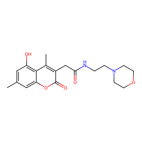 2-(5-hydroxy-4,7-dimethyl-2-oxochromen-3-yl)-N-(2-morpholin-4-ylethyl)acetamide structure