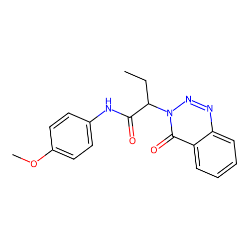 N-(4-methoxyphenyl)-2-(4-oxo-1,2,3-benzotriazin-3(4H)-yl)butanamide structure