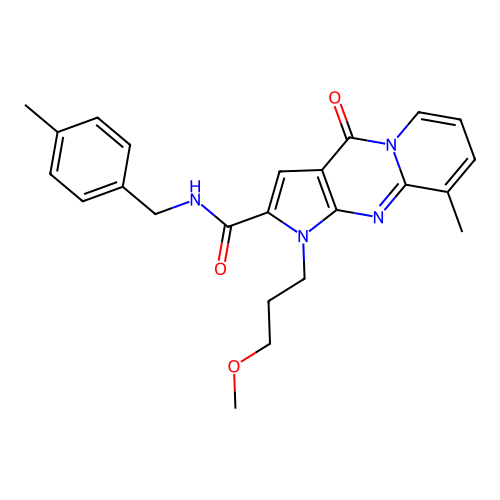 1-(3-methoxypropyl)-9-methyl-N-(4-methylbenzyl)-4-oxo-1,4-dihydropyrido[1,2-a]pyrrolo[2,3-d]pyrimidine-2-carboxamide structure