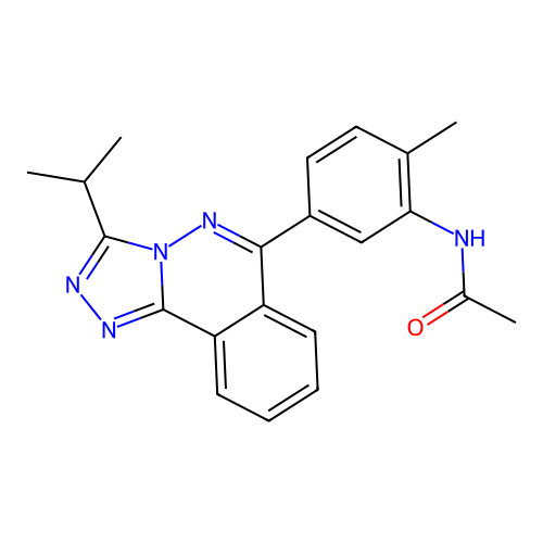 N-(5-(3-isopropyl-[1,2,4]triazolo[3,4-a]phthalazin-6-yl)-2-methylphenyl)acetamide structure