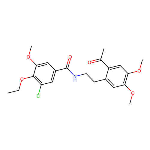 N-[2-(2-acetyl-4,5-dimethoxyphenyl)ethyl]-3-chloro-4-ethoxy-5-methoxybenzamide structure