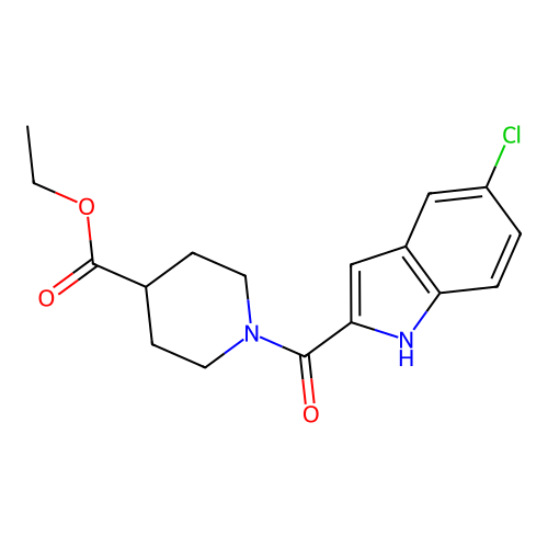 ethyl 1-(5-chloro-1H-indole-2-carbonyl)piperidine-4-carboxylate structure